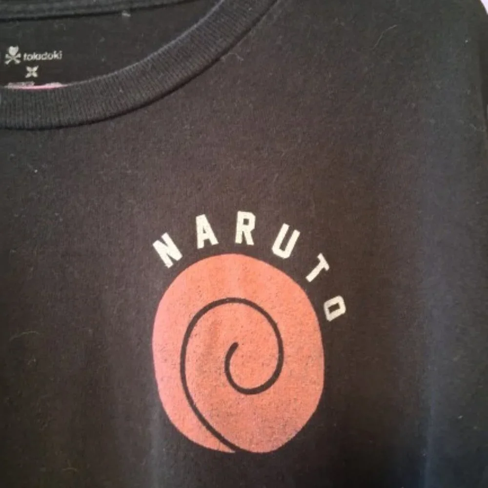 Naruto naruto 07 uzumaki graphic t-shirt long sleeve t-shirt in black, orange L